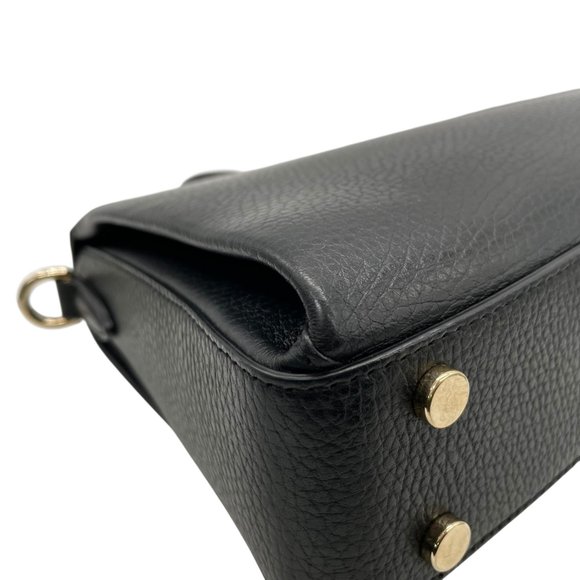 GUCCI Interlocking G 2-Way Handbag/Shoulder Bag in Black Leather with Gold Ha... - Picture 12 of 16